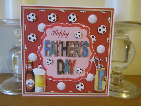 Happy Fathers Day Decoupage 8x8ins Topper 1 by Deborah McLuckie