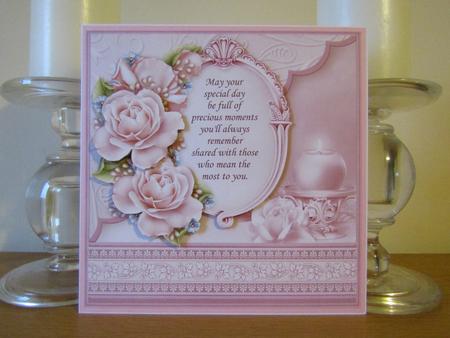All Occasions Verse & Dusky Pink Roses 8x8 Decoupage Mini Ki by Deborah McLuckie