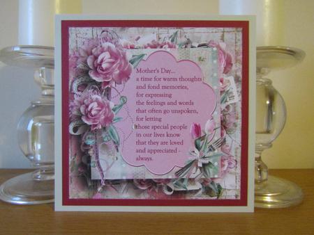 Mother's Day Thoughts 7x7 Card with Decoupage by Deborah McLuckie