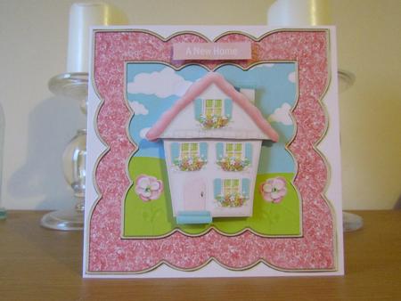 New Cottage Home 6x6 Card with Decoupage by Deborah McLuckie