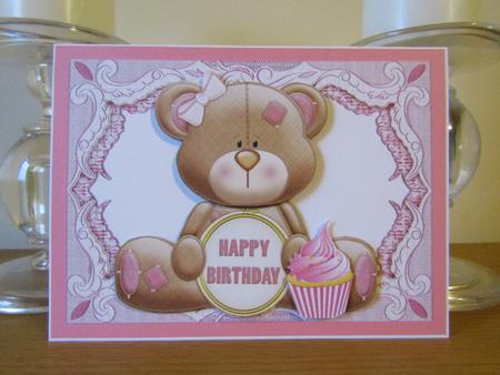 Little Birthday Bear with Cupcake by Deborah McLuckie