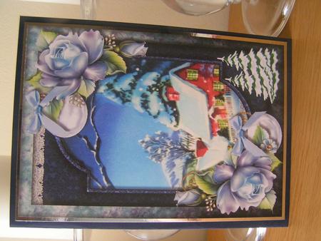 Vintage Snowscene & Winter Roses by Deborah McLuckie