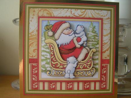 Polar Bears Visit Santa Christmas Mini Kit & Decoupage by Deborah McLuckie