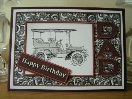 Vintage Car Dad, Dad's Birthday by Deborah McLuckie