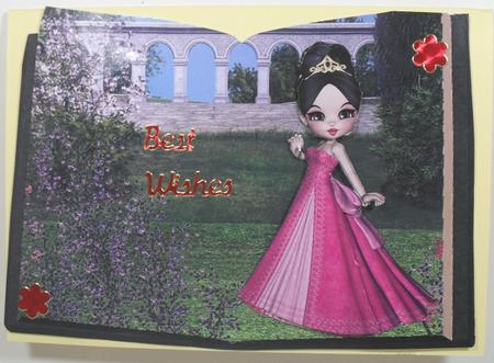 Princess Caelia in Pink Storybook Decoupage by Debbie Porter