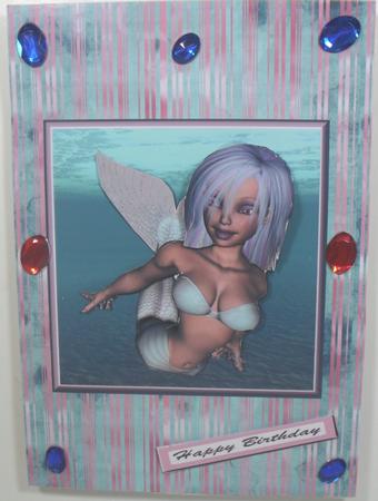 Mermaid Card Front 3 by Debbie Porter