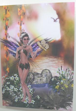 Butterflay Fairy Scene Card Front with Decoupage by Debbie Porter