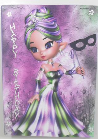 Going to the Masquerade A4 Card Front by Debbie Porter