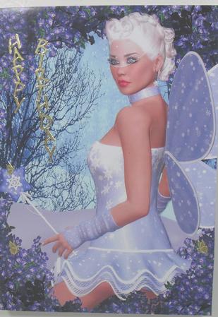 The Snow Fairy A4 Card Front by Debbie Porter