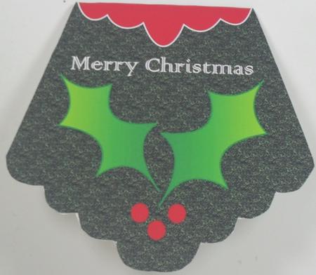 Merry Christmas Scalloped Edge Card (green) by Debbie Porter