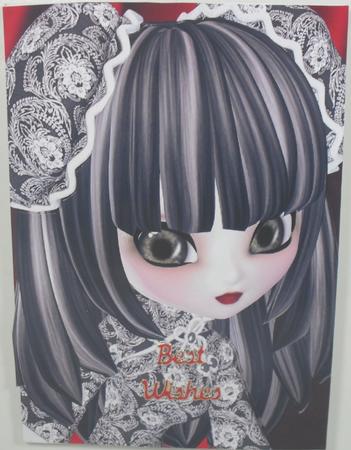 Little China Girl in Black Portrait A4 Card Front by Debbie Porter