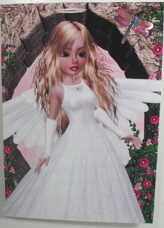 Angel Delight A4 Card Front 1 in Blonde by Debbie Porter