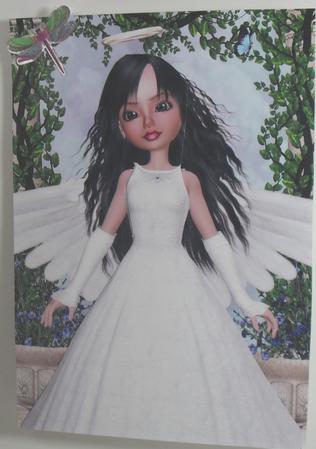 Angel Delight A4 Card Front 1 in Brunette by Debbie Porter