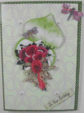 Red Roses on a Heart Peel Back by Debbie Porter