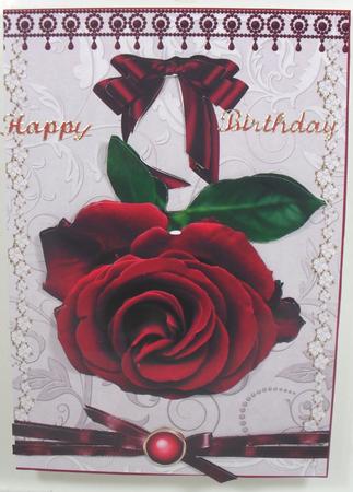 Red Rose with Jewels by Debbie Porter