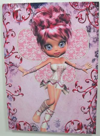 Lou Lou Fairy A4 Card Front by Debbie Porter