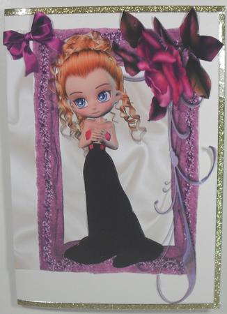 Cute Little Girl in Rose Frame by Debbie Porter