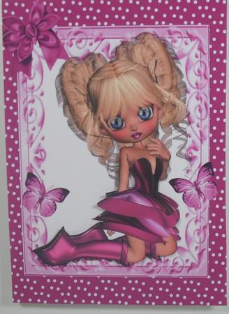 Adorable in Pretty Pink! A4 Topper by Debbie Porter
