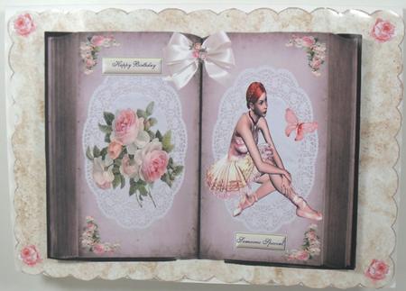 Pretty Ballerina in Vintage Book A4 Topper by Debbie Porter