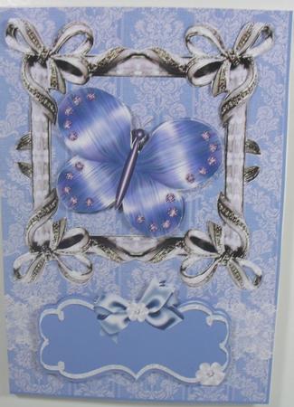 Blue Butterfly on Brocade by Debbie Porter