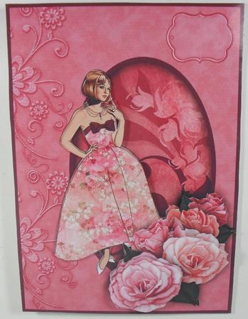 Elegant Lady & Roses in Peachy Pink by Debbie Porter