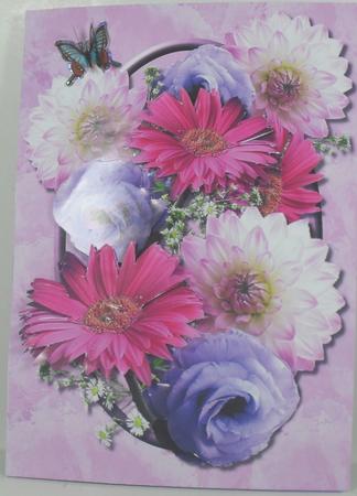 Roses, Daisies & Dahlias Quick Card Front by Debbie Porter