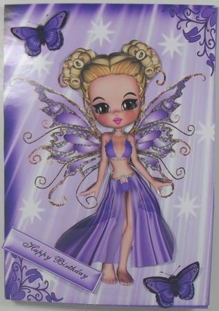 Pretty Little Faerie in Purple with Butterflies by Debbie Porter