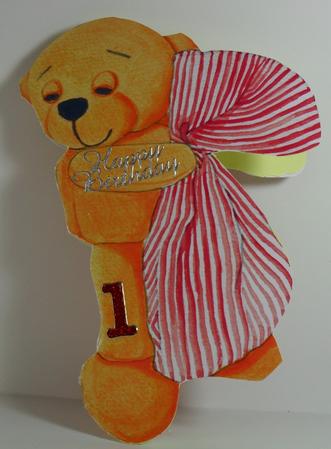 Teddy Shaped Card Would Make a Great Get Well Soon Card by Debbie Porter