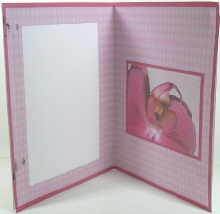 Pink Orchid Birthday Card Insert by Debbie Porter