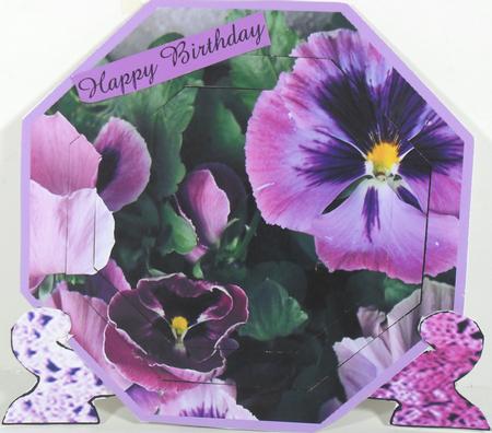 Plate Stand Pyramid Pansies Purple by Debbie Porter