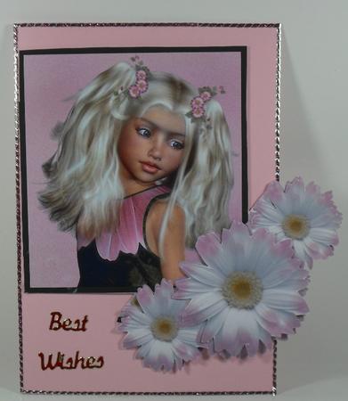 Little Daisy Girl Topper with Daisy Decoupage by Debbie Porter