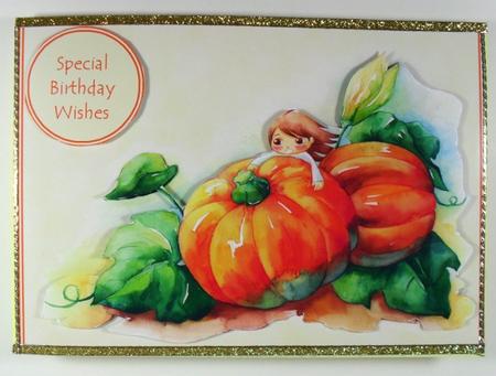 Darling Little Flower Girl Playing in the Pumpkin Patch by Debbie Porter