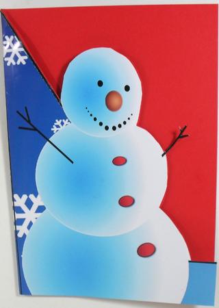 Frosty the Snowman A5 Shaped Front Card by Debbie Porter
