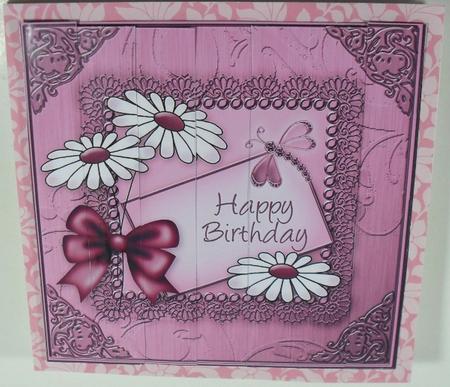Daisies on Metallic Lace Quick Card with Side Stacker by Debbie Porter