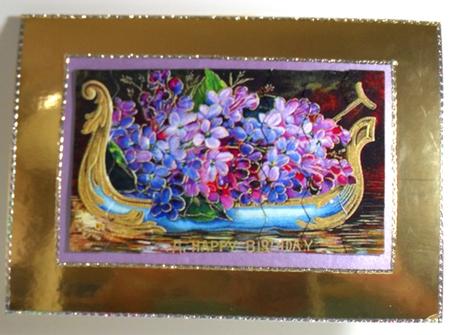 A Longship with Violets and Scallops by Debbie Porter