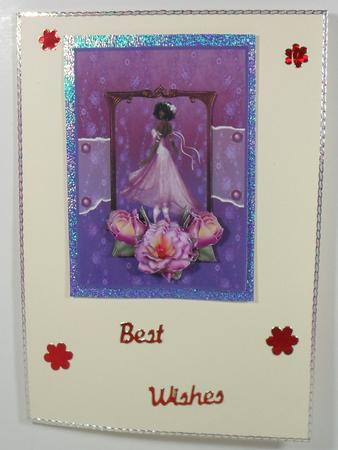 Fairy Balerina with Roses Card Front and Decoupage by Debbie Porter