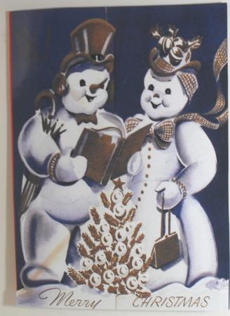 Mr & Mrs Snowman Carol Singing A4 Topper by Debbie Porter