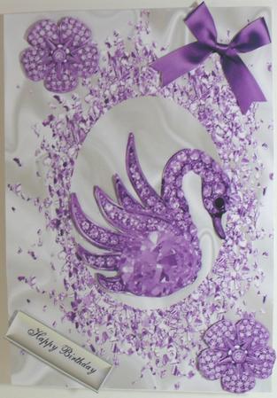 Purple Diamonte Swan by Debbie Porter
