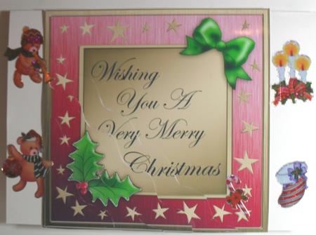 Elegant Christmas Greeting Quick Card Wavy Corner Side Stack by Debbie Porter