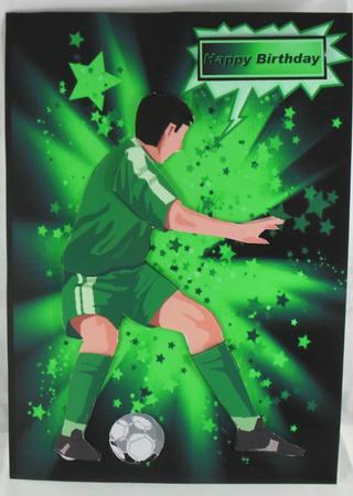 Footballer in Green with the Stars by Debbie Porter