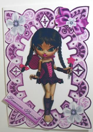 Cute Little Faerie in Cerise Frame by Debbie Porter