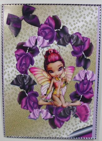 Cute Little Faerie in Frame of Roses by Debbie Porter