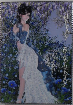 Beautiful in Blue A4 Card Front by Debbie Porter