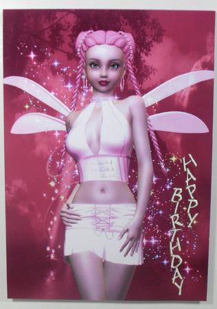 In the Pink Fairy A4 Card Front by Debbie Porter