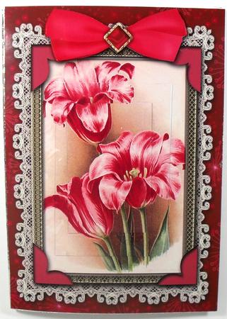 Tulip Trio A5 Lace Card Front Step by Step by Debbie Porter