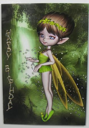 Fairy Charm A4 Card Front by Debbie Porter
