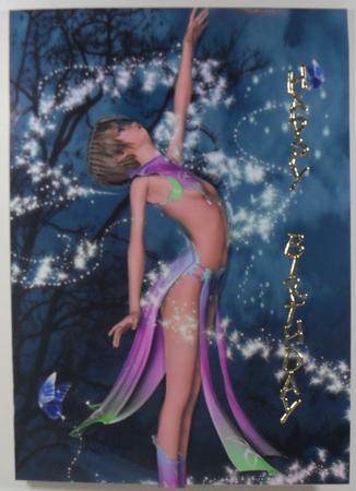 Pixie Dust A4 Card Front by Debbie Porter
