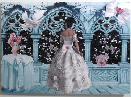 Black Starry Night with Beautiful Lady A4 Topper by Debbie Porter