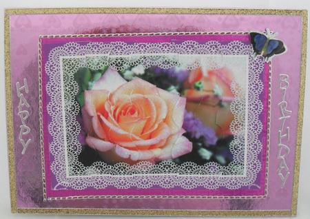 Peach Rose in Lace by Debbie Porter