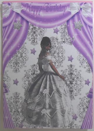 Beautiful Lady in Gown with Purple Drapes by Debbie Porter